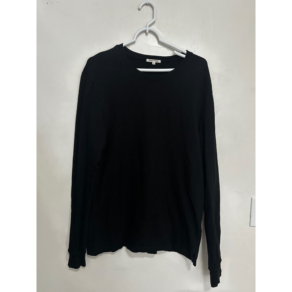 Cotton Citizen Mens Black Long Sleeve Crew Neck Cotton T-Shirt Size M USA Made